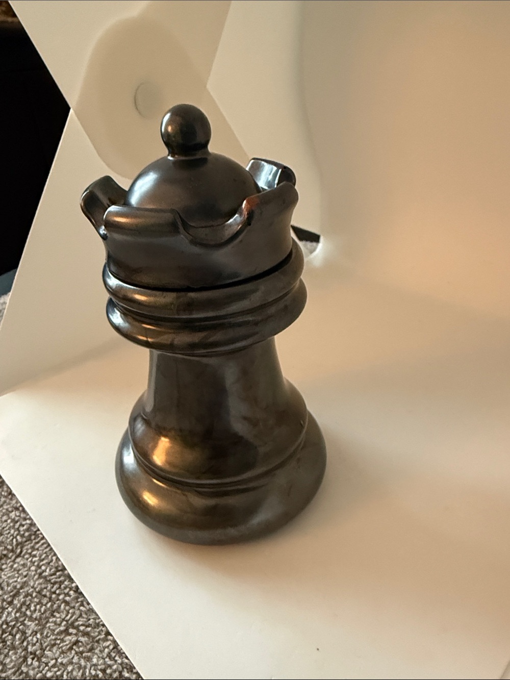 Decorative Black Resin Chess Rook -(Jar) - Picture 16 of 17